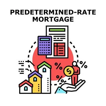 Predetermined rate mortgage calculating fixed payments concept Stock Illustration
