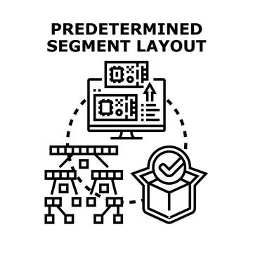 Predetermined segment layout concept representing data organization 库存插图