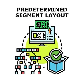 Predetermined segment layout concept representing data organization Stock Illustration