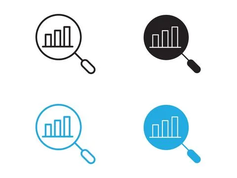 Predict, forecast icon black and white vector outline sign Stock Illustration