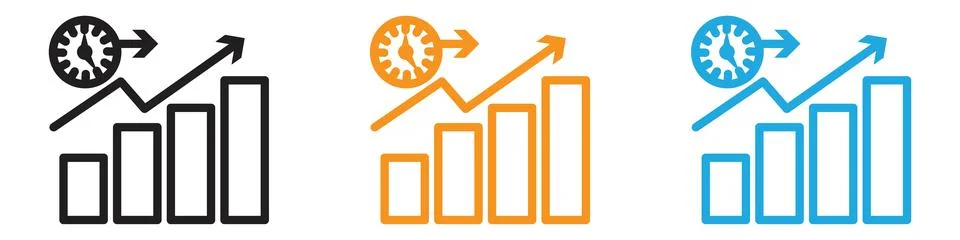 Predict, forecast vector logo set collection for web app ui Stock Illustration