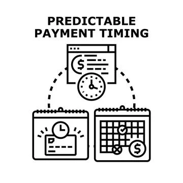 Predictable payment timing planning and financial schedule Stock Illustration