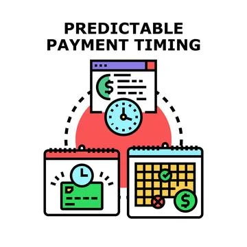Predictable payment timing planning and financial schedule Stock Illustration