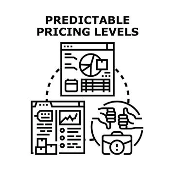 Predictable pricing levels planning and management concept Illustrazione stock