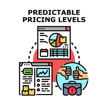 Predictable pricing levels planning and management concept 스톡 일러스트