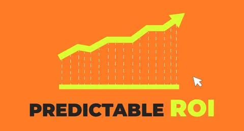 Predictable ROI with growth chart 2D illustration concept Stock Illustration