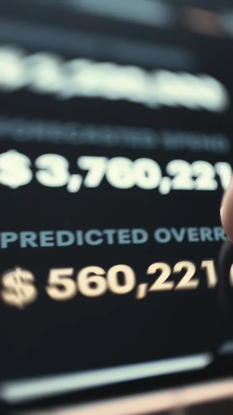 Predicted Budget Overrun Alert With Large Dollar Estimate 4K Stock Footage 341337580