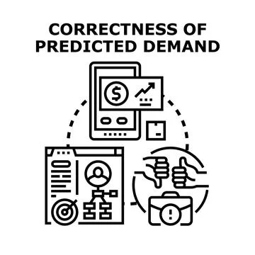 Predicted demand correctness and business analysis concept イラスト素材
