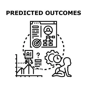 Predicted outcomes concept planning artificial intelligence Stock Illustration