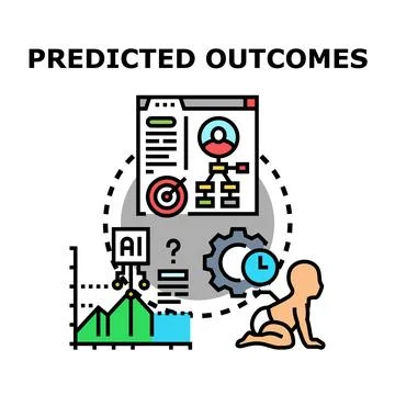 Predicted outcomes concept planning artificial intelligence Stock Illustration