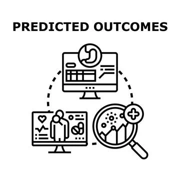 Predicted outcomes evaluating medical data and patient health Stock Illustration