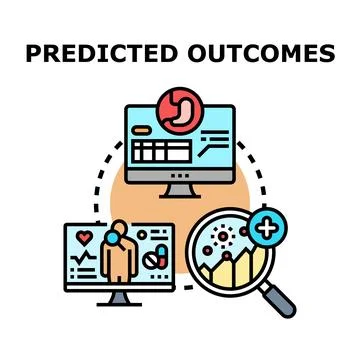 Predicted outcomes evaluating medical data and patient health Stock Illustration