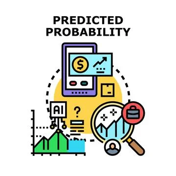 Predicted probability concept data analysis forecasting Stock Illustration