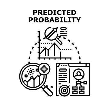 Predicted probability concept vector black icon Stock Illustration
