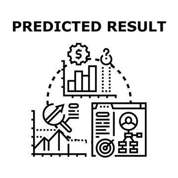 Predicted result analyzing data and business forecasting Stock Illustration