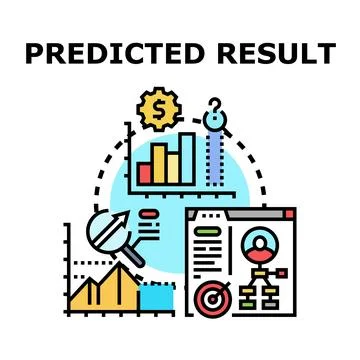 Predicted result analyzing data and business forecasting Stock Illustration