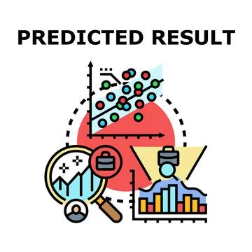 Predicted result data analyzing and business forecasting Stock Illustration
