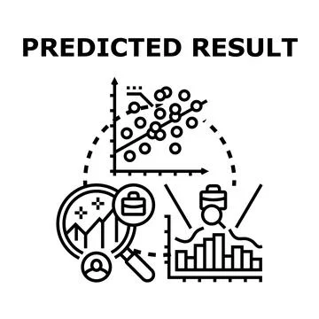 Predicted result data analyzing and business forecasting Stock Illustration