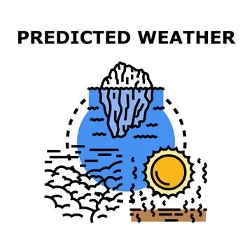 Predicted weather forecasting future climate conditions concept Stock Illustration