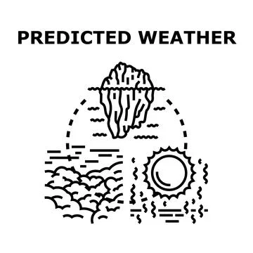 Predicted weather forecasting future climate conditions concept Stock Illustration