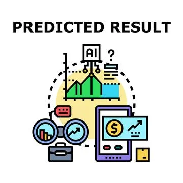 Predicting business growth with artificial intelligence analysis Stock Illustration