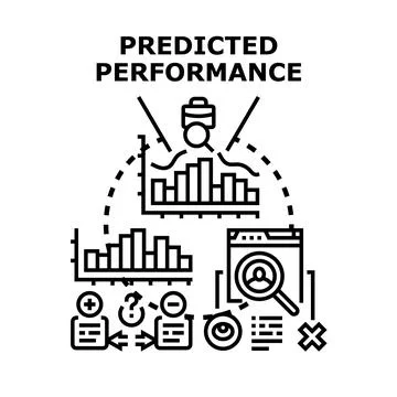 Predicting business outcomes finding performance indicators Stock Illustration
