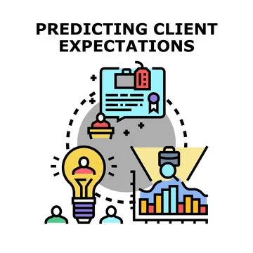 Predicting client expectations for business analysis and strategy Stock Illustration