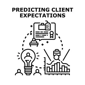 Predicting client expectations for business analysis and strategy Stock Illustration
