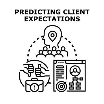Predicting client expectations for business success Stock Illustration