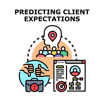 Predicting client expectations for business success Stock Illustration
