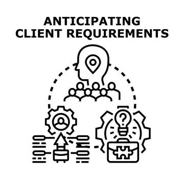 Predicting client requirements for business development success Stock Illustration