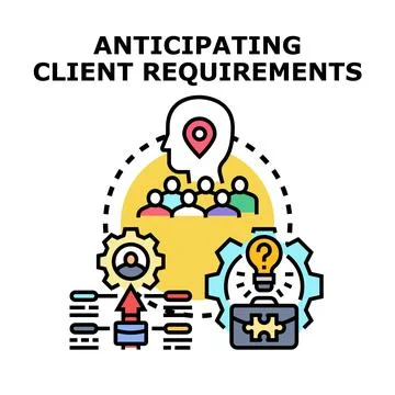 Predicting client requirements for business development success Stock Illustration