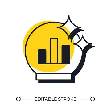 Predicting commercial activity results offset shadow line icon 스톡 일러스트