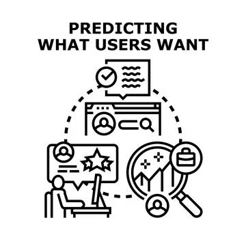 Predicting customer behavior using data analysis and feedback Stock Illustration