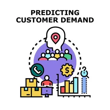 Predicting customer demand and market analysis concept Stock Illustration