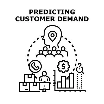 Predicting customer demand and market analysis concept Stock Illustration