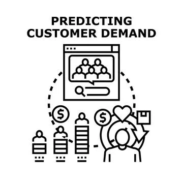 Predicting customer demand for business analytics Illustrazione stock