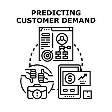 Predicting customer demand for business planning data Stock Illustration