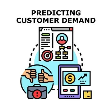 Predicting customer demand for business planning data Stock Illustration