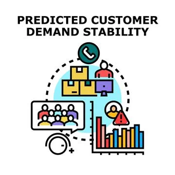 Predicting customer demand stability business analysis concept Stock Illustration