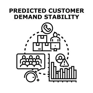 Predicting customer demand stability business analysis concept Stock Illustration