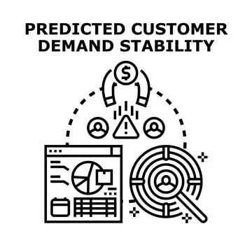 Predicting customer demand stability marketing strategy planning Stock Illustration