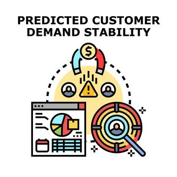 Predicting customer demand stability marketing strategy planning Stock Illustration