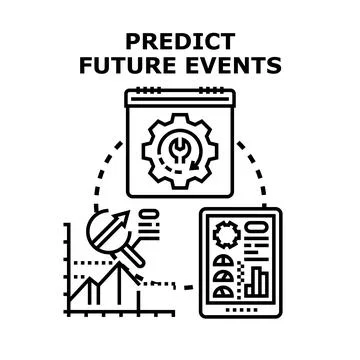 Predicting future events and event probability estimation concept Stock Illustration