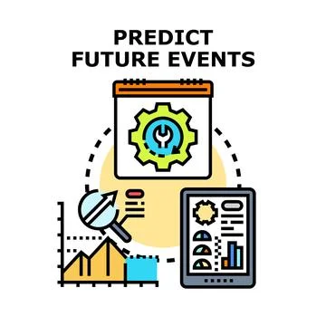Predicting future events and event probability estimation concept Stock Illustration