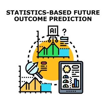 Predicting future outcomes using ai data analysis Stock Illustration