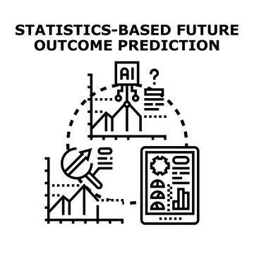 Predicting future outcomes using ai data analysis Stock Illustration
