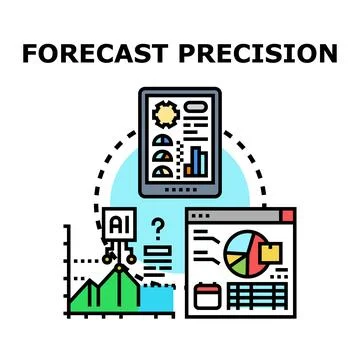 Predicting future with precise data analysis and artificial intelligence Stock Illustration