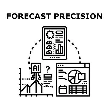 Predicting future with precise data analysis and artificial intelligence Stock Illustration