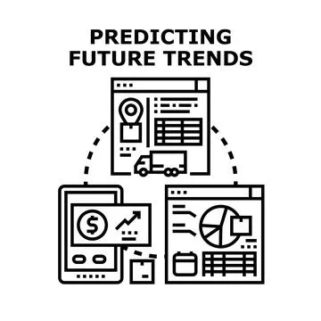 Predicting future trends in business data analysis Stock Illustration